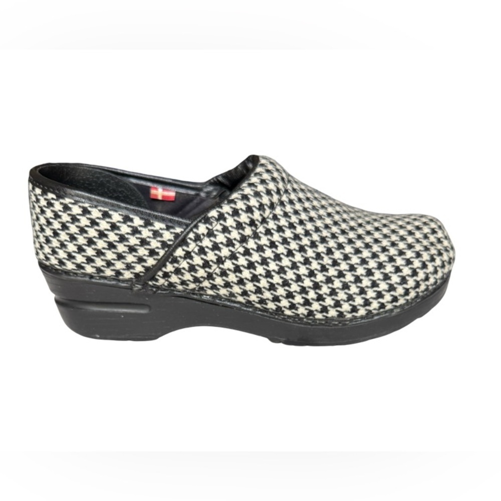 Sanita Brooklyn Black/White Houndstooth Vegan Professional Clog Size 39 (US 8)